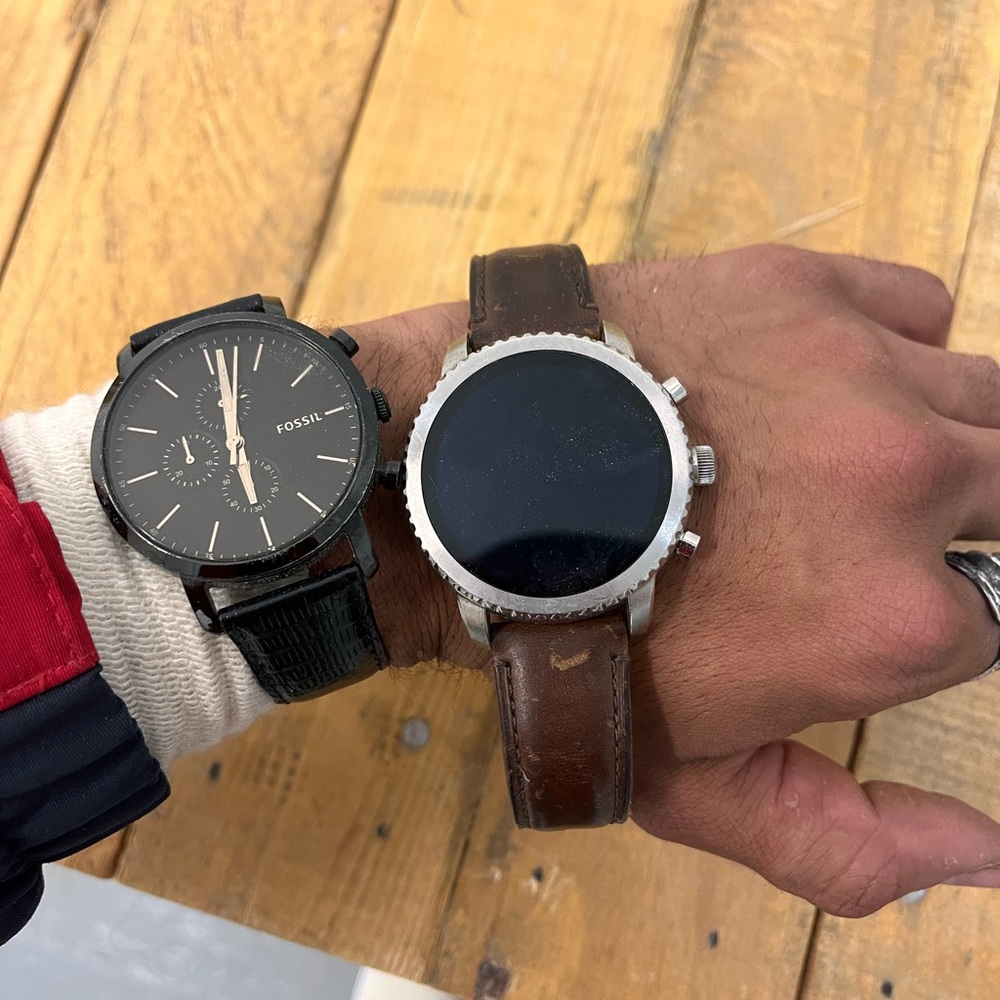 Fossil Explorist Watch with Leather Band